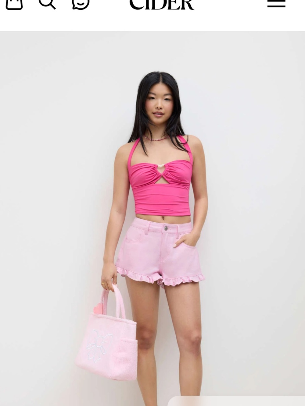 NWT Cider X Polly Pocket Y2K This Time With Heart Hot Pink Halter - Women’s S